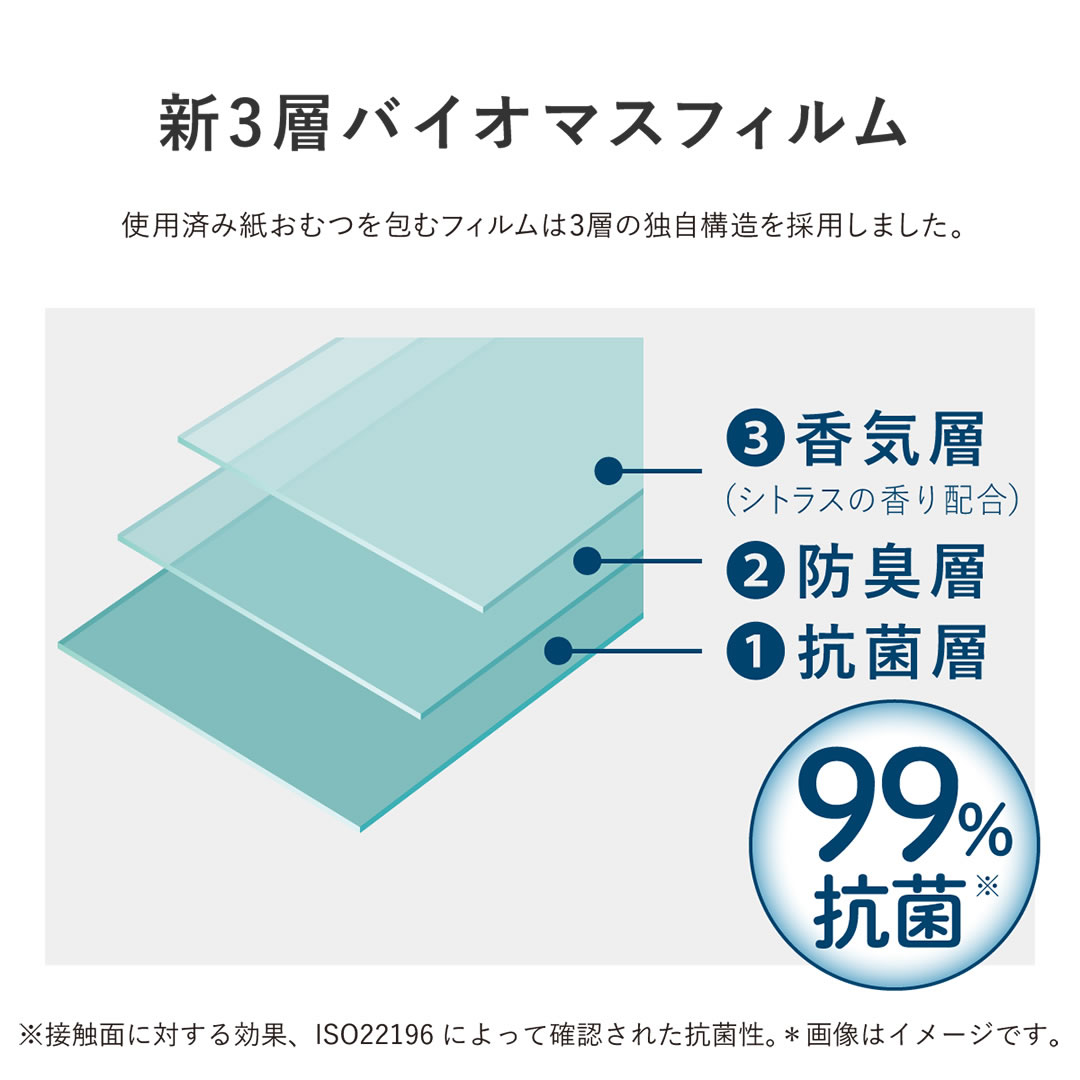 強力密閉抗菌おむつポット ポイテック W防臭 コットンホワイトWH177559 本体 おむつゴミ箱 オムツ処理 臭い コンビ Combi 3