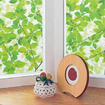 窓 目隠し シート フィルム おしゃれ 紫外線 UVカット 断熱 省エネ ( プリントタイプ ) 92×90cm グリーン【 窓ガラス ガラス ガラスシート 窓シート 窓フィルム 日よけ ウィンドウフィルム タイル シール ガラスフィルム 装飾シート カッティングシート ロール 】のサムネイル