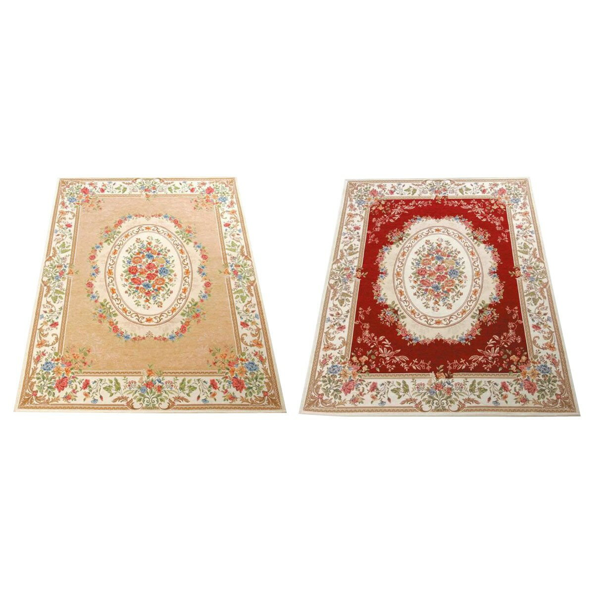 樂天商城 - ラグ カーペット おしゃれ ラグマット 絨毯 ペルシャ ダイニングラグ マット じゅうたん 厚手 極厚 北欧 安い ゴブラン織り 調 アンティーク 240×330 6畳 ベージュ レッド