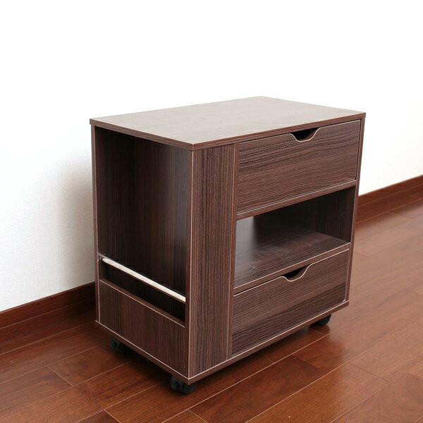 デスクワゴン キャスター ファイルワゴン オフィスワゴン マルチワゴン サイドデスク a4 サイドワゴン デスクキャビネット デスクチェスト 脇机 袖机 収納 書類 サイドテーブル 作業台 木製 ベッド横 ダークブラウンのサムネイル