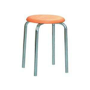 樂天商城 - パイプ椅子 スタッキングチェア オフィスチェア 会議用チェア 会議椅子 チェア イス いす スツール 事務椅子 椅子 パソコンチェア デスクチェア pc 丸 オレンジ/シルバー