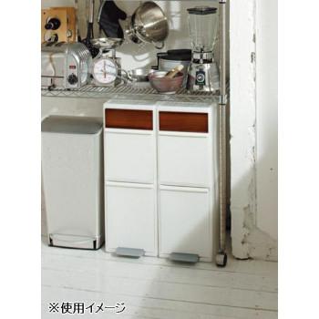 ゴミ箱 おしゃれ ごみ箱 スリム 縦型 オフィス キッチン リビング 台所 35L 2段 二段 2分別 木目調 蓋付き ふた 付き 中身 見えない プッシュ式 ...