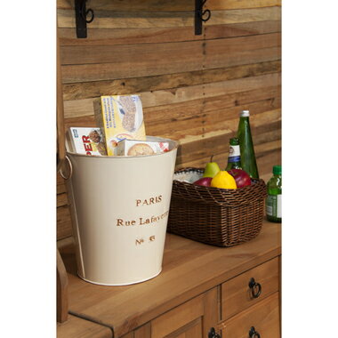 ゴミ箱 ペール缶 おしゃれ ごみ箱 ダストボックス スリム 縦型 オフィス トイレ キッチン リビング カフェ アイボリー 約 幅25 高さ29