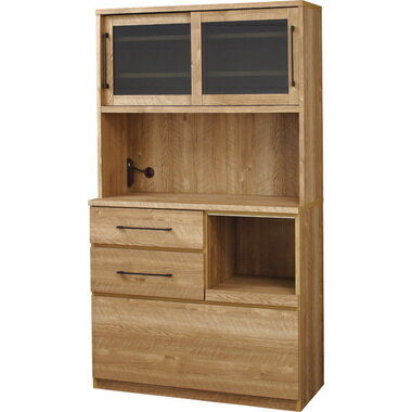 食器棚 収納 ラック おしゃれ 北欧 安い キッチン 棚 キッチンボード カップボード 木製 大容量 ナチュラル 約 幅105 奥行46.5 高さ184.6