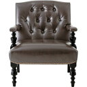 ソファー ソファ 1人掛け 一人掛け 1人用 一人用 一人暮らし チェスターフィールド 高級 おしゃれ アンティーク ハイバック ヘッドレスト レザー 革 合皮 肘付き ブラウン 茶色