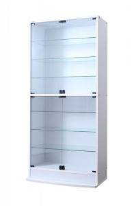 コレクションケース キャビネット ガラス ショーケース アンティーク 薄型 フィギュア ディスプレイ 棚 ディスプレイケース コレクションラック ( 本体両開き...