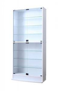 コレクションケース キャビネット ガラス ショーケース アンティーク 薄型 フィギュア ディスプレイ 棚 ディスプレイケース コレクションラック ( 本体両開きタイプ 高さ180 奥行39 )