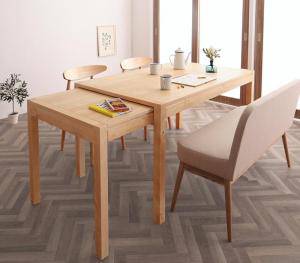 ダイニングテーブルセット 4人用 椅子 ベンチ おしゃれ 伸縮式 伸長式 安い 北欧 食卓 4点 ( ...