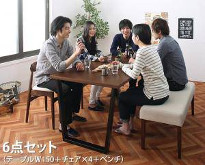 ダイニングテーブルセット 6人用 椅子 ベンチ おしゃれ 安い 北欧 食卓 6点 ( 机+チェア4+ ...