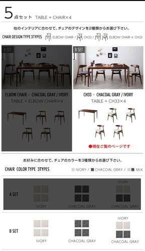 ダイニングテーブルセット 4人用 椅子 おしゃれ 安い 北欧 食卓 5点 ( 机+チェア4脚 ) 幅150 デザイナーズ クール スタイリッシュ ミッドセンチュリー ウォールナット 無垢 [3]