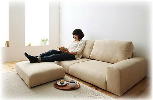 コーナーソファー コーナーソファ ソファー L字 l型 おしゃれ 安い 北欧 2.5人掛け 2.5P オットマン付き スツール 足置き 椅子 カウチ( ソファ&オットマンセットワイド肘 ロータイプ2.5P ) [3]