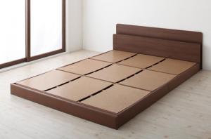 ダブルベッド 2人 フレームのみ ローベッド ロータイプ フロア 低床 低い 連結可 つなげる 宮付き ヘッドボード 枕元 棚 ラック 携帯置き ティッシュ置き メガネ置き リモコン 頭上 収納 コンセント ゲーム ケーブル スマホ 充電 電気 ヴィンテージ メンズ モダン レトロ