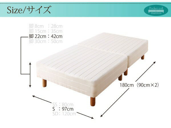 シングルベッド 一人暮らし ショート丈 脚付き マットレスベッド ボトムベッド 足...
