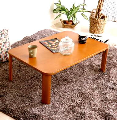 ローテーブル 完成品 センターテーブル 折りたたみ 折り畳み 折畳み 折れ脚 持ち運び 長方形 四角 角が丸い 角丸 木目 ナチュラル 幅90 奥行60 高さ3...