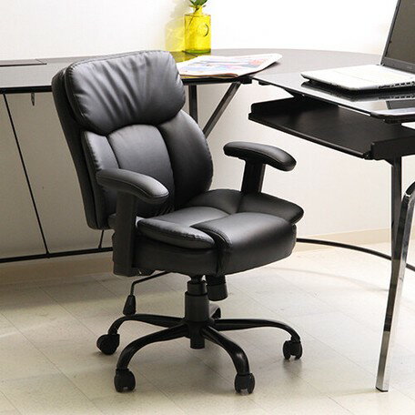 キャスター付き椅子 キャスター オフィスチェア 事務椅子 椅子 チェア デスクチェア ブラック 黒 肘付き椅子 肘置き 肘付 肘掛 おしゃれ 安い パソコンチェ...