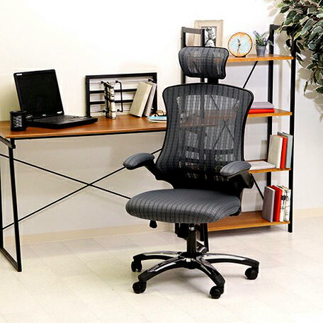 オフィスチェア 事務椅子 キャスター付き椅子 キャスター 椅子 チェア ハイバック グレー 灰色 デスクチェア 肘付き椅子 肘掛け椅子 肘置き 肘付 肘掛