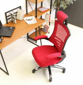 オフィスチェア キャスター付き椅子 キャスター 椅子 チェア ハイバック レッド 赤 デスクチェア 肘付き椅子 肘置き 肘付 肘掛 おしゃれ 安い パソコンチェ...