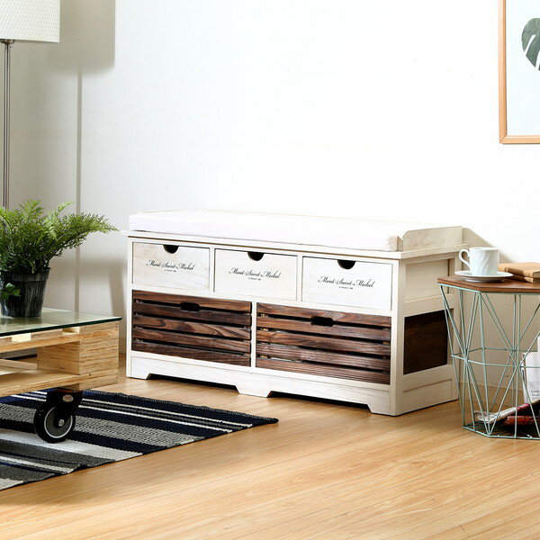 収納 ベンチ アンティーク ホワイト 白 【チェスト キャビネット 引き出し 収納 リビング タンス チェスト 木製 扉付き シェルフ ラック 棚 衣類収納 モ...