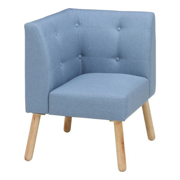 ソファコーナー コーナー部 単品 ソファー ソファ 1人掛け 一人掛け 1人用 一人用 一人暮らし ダイニングチェア ダイニングソファ 椅子 おしゃれ 北欧 安い 木製 ブルー 幅62 奥行62 高さ78 座面高44