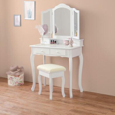 ドレッサー 3面 椅子 セット テーブル 化粧台 コスメ 鏡台 机 収納 姿見 コンパクト ミニ 北欧 アンティーク かわいい 姫系 ジュエリー アクセサリー ...