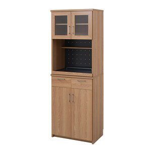 あす楽 食器棚 おしゃれ 北欧 安い キッチン 収納 棚 ラック 木製 レンジ台 キッチンボード カップボード ハイタイプ 大容量 約 幅60 スライド 炊飯器...