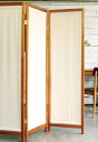 パーテーション 和風 アジアン 木製 帆布 4連 ブラウン 茶色 【 パーティション 間仕切り 屏風 スクリーン ボード パネル 衝立 コロナ ウイルス 対策 ...