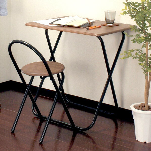 作業台 簡易テーブル チェア セット ブラウン 茶色 【食卓 ダイニングセット 食卓セット ダイニン ...