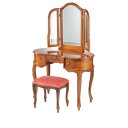 ドレッサー テーブル 三面鏡 3面鏡 pc デスク一体型 化粧台 コスメ 鏡台 机兼用 収納 姿見 スリム サイドテーブル 北欧 アンティーク かわいい 姫系 ...