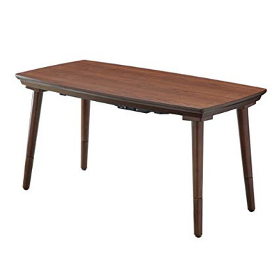 あす楽 こたつテーブル コタツ 安い 北欧 単品 2人用 二人用 コンパクト 小さめ 一人暮らし 105×55 長方形 高さ調整 机 電気 本体 ローテーブル 天然木 ウォールナットブラウン 1人用 一人用 小さい 小型 省エネ フラットヒーター カーボンヒーター アンティーク レトロ