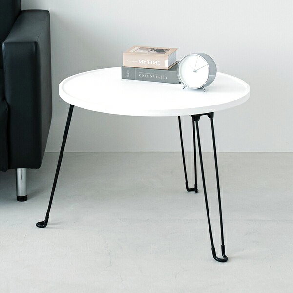ローテーブル 高め 折りたたみ 折り畳み 丸テーブル 丸型 円形 安い ホワイト 白 韓国インテリア 幅60 高さ47 かわいい 可愛い 姫系 化粧 メイク 一...