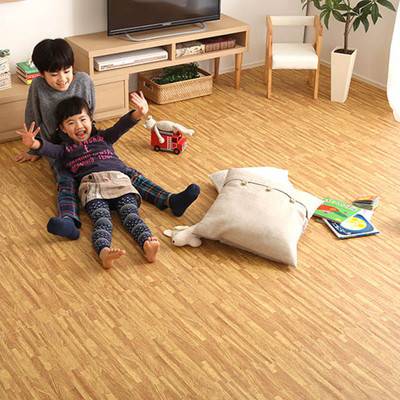 あす楽 ジョイントマット 洗える 拭ける 木目 大判 厚手 極厚 分厚い 端 角 フチ付き 縁 クッションフロア 64枚 60cm 1cm 8畳 10畳 12畳...