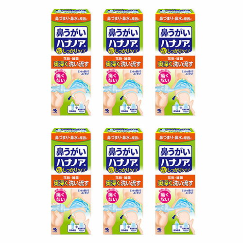 ハナノア 鼻うがい 鼻づまり 鼻水 鼻洗浄 専用洗浄液 小林製薬 500ml　6個セット