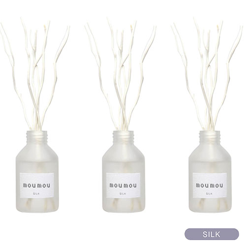 moumou ムームー リードディフューザー 100ml 3個 ルームフレグランス スティック アロマディフューザー アロマオイル シルク