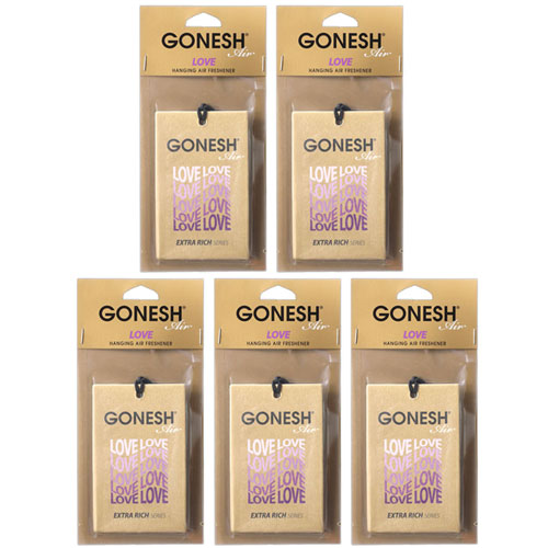ガーネッシュ エアフレッシュナー 車 芳香剤 吊り下 GONESH エアーフレッシュナー カーフレッシュナー ハンギングエアフレッシュナー LOVE ラブ 5個