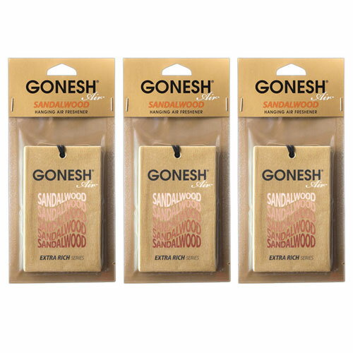 ガーネッシュ エアフレッシュナー 車 芳香剤 吊り下 GONESH エアーフレッシュナー カーフレッシュナー ハンギングエアフレッシュナー サンダルウッド SANDALWOOD 3個