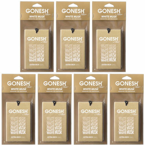 ガーネッシュ エアフレッシュナー 車 芳香剤 吊り下 GONESH エアーフレッシュナー カーフレッシュナー ハンギングエアフレッシュナー ホワイトムスク WHITE MUSK 7個