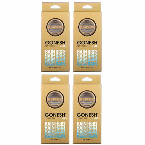 ガーネッシュ GONESH 車 芳香剤 エアコン カークリップ カーフレグランス パフュームクリップ レイン 4個