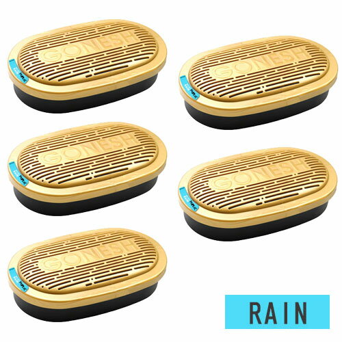 ガーネッシュ GONESH 車 芳香剤 ビッグゲルマックス カーフレグランス レイン 5個