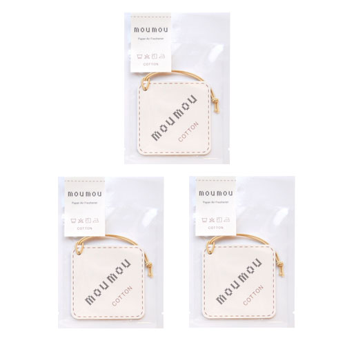 moumou コットン mou mou ムームー 車 芳香剤 吊り下げ エアフレッシュナー カーフレッシュナー 3個 ネコポス