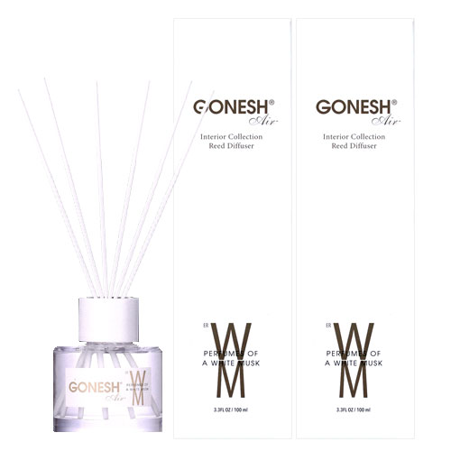 GONESH ガーネッシュ リードディフューザー スティック ホワイトムスク 2個 ルームフレグランス スティ..