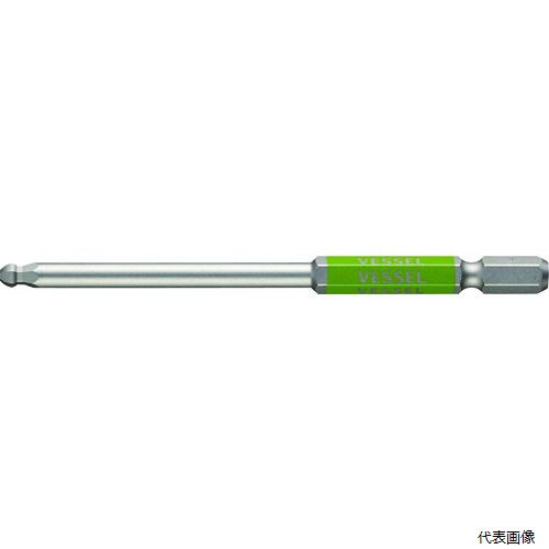 【特長】 ●ボールポイントビットは、駆動部が六角穴の入り口付近に接触する当社独自の「レインボール形状」をもとに設計しています。 ●平均傾き角度は26°（設計値）、しかもボール首部の断面積が大きいので耐久性は抜群です。 ●六角面にカラー印刷しており、塗装品のようなにじみがなくシャープなエッジです。 ●精緻な刃先加工で高い嵌合性を実現しました。 ●10色カラーでサイズを色分けし、ビットが選びやすくなっています。 ●ビット材はダイハード鋼（最高硬度HRC62）を使用しています。（対辺8、10を除く） ●強くてしなやかなで耐久性は抜群です。 ●刃先部分にはメッキや塗装がつかないためネジとの食いつきが良く、様々なネジにフィットします。 【用途】 ●建築、電気、機械組立・整備、精密組立、DIYに。 【仕様】 ●対辺(mm)：4 ●全長(mm)：100 ●シャンク径(mm)：6.35 ●先端マグネット：入り ●色：黄緑 ●刃先(mm)：対辺4 ●セット内容(本)：1 ●先端：マグネット入り ●18Vインパクト対応 【材質／仕上】 ●ダイハード鋼（最高硬度HRC62） 【注意】 ●作業時は、保護メガネを着用してください。 ●必要以上に無理な力で使用しないでください。 ●工具は、本来の使用目的以外で使用しないでください。 ●電流が流れているものには使用しないでください。 ●正しい用途・サイズ・使い方を確かめてご使用ください。 【入数】 ●1本 他のサイズはこちら 在庫のない商品は検索に表示されない場合がございます