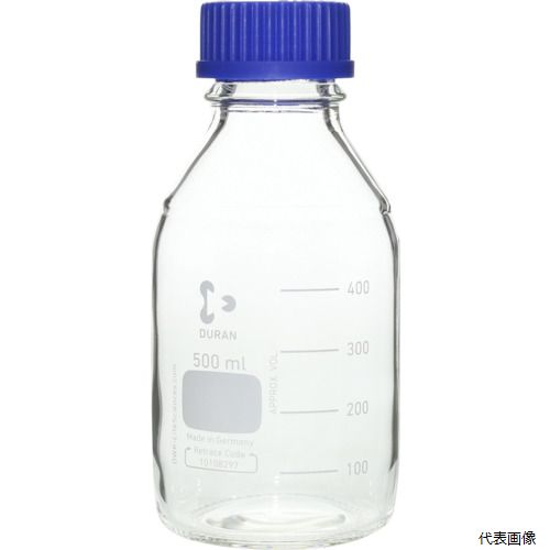 【スタンプラリー】 柴田科学 017200-500A SIBATA 耐熱ねじ口びん 青キャップ付 500mL