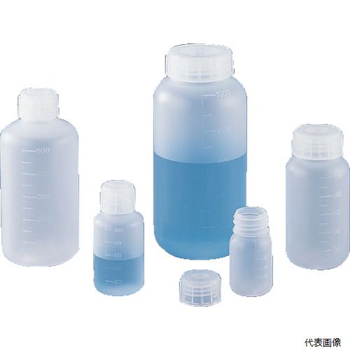 【特長】 ●ノーパッキン（中栓無し）ですが、水漏れしません。 ●中栓を取り外す煩わしい作業から解放され、時間の省力化にもなります。 ●オートクレーブ（蒸気滅菌）が可能です。 【用途】 ●液体容器の搬送に。 ●容量(ml)：500 ●目盛間隔(ml)：50 ●直径(mm)：76 ●高さ(mm)：162 ●口径(mm)：42 ●色：半透明 ●耐熱温度：130℃ ●蒸気殺菌温度：121℃ ●水漏れテスト合格済み ●色：半透明 【材質／仕上】 ●本体・フタ：ポリプロピレン(PP) 【注意】 ●※内容液により口部より浸透する場合がありますので事前にご確認ください。 ●揮発性の高い内溶液により液漏れの可能性があります。 【入数】 ●1個 他のサイズはこちら 在庫のない商品は検索に表示されない場合がございます