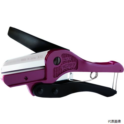 【特長】 ●プロテクター、通信モール、ゴム、ウレタン、ナイロンホース、内装用定木類、ロープ（金属以外）、電線（ただし、芯線がより線の銅線に限る）、樹脂板の切断などに使用できます。 【用途】 ●ワイヤプロテクタ、モール、配線ダクトなど、軟材の切断に。 【仕様】 ●刃長(mm)：65 ●全長(mm)：210 ●刃開き(mm)：39 ●本体色：赤紫 ●強力タイプ ●替刃交換可能 【材質／仕上】 ●本体：アルミダイカスト ●刃：構造用合金鋼 【入数】 ●1丁 他のサイズはこちら 在庫のない商品は検索に表示されない場合がございます　