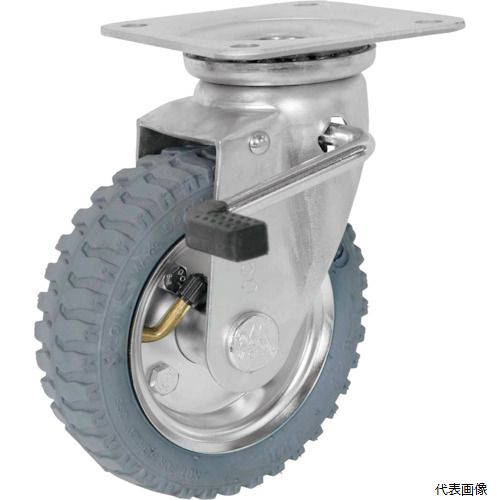 シシクアドクライス AIJB-6-2G シシク 空気入車輪付キャスター 自在ストッパー付 153mm