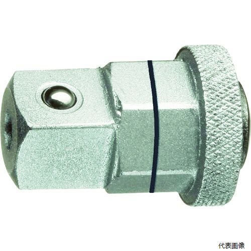 【特長】 ●プッシュボタン付きで素早く脱着できます。 ●7R、7URのラチェット部に取り付けて、ソケットを取り付けられます。 【仕様】 ●対辺寸法(mm)：13 ●全長(mm)：24 ●色：シルバー ●差込角(mm)：9.5 ●対辺(mm)：13 ●先端：12.7mm 【材質／仕上】 ●クロムバナジウム鋼 ●表面処理：クロム仕上げ 【入数】 ●1個 他のサイズはこちら 在庫のない商品は検索に表示されない場合がございます　