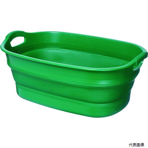 【特長】 ●水抜栓付のため洗濯全般に使用可能です。 ●折りたたみ可能なため収納場所を取りません。 ●工具等の道具入れやレジャー用品入れとしても可能です。 ●容量(L)：23 ●色：グリーン ●外形寸法(mm)奥行：400 ●外形寸法(mm)高さ：246 ●外形寸法(mm)幅：600 ●水抜栓付 ●折りたたみ時高さ：100mm 【材質／仕上】 ●ポリプロピレン ●熱可塑性エラストマー 【注意】 ●提供不可：chemSHERPA、SDS、ミルシート 【入数】 ●1個 他のサイズはこちら 在庫のない商品は検索に表示されない場合がございます