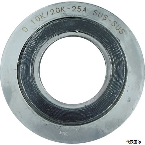ダイコー D1000-10K-25A-4.5T-SUS-SUS-GR グラファイト系渦巻き型ガスケット内外輪...