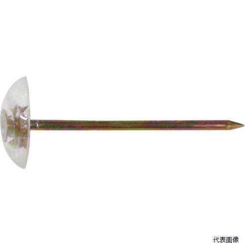 【特長】 ●カーペットやじゅうたんを留めるのに使用します。 ●購入しやすい少量パックです。 【仕様】 ●寸法(mm)d：1.5 ●全長(mm)：30 ●頭部径(mm)：12.6 ●色：クリアー ●パック入数(本)：16 【材質／仕上】 ●針部分：スチール ●頭部分：ポリスチレン 【注意】 ●ニッケルのみ材質が頭部分はニッケルメッキとなります。 【入数】 ●1Pk/16本 他のサイズはこちら 在庫のない商品は検索に表示されない場合がございます　