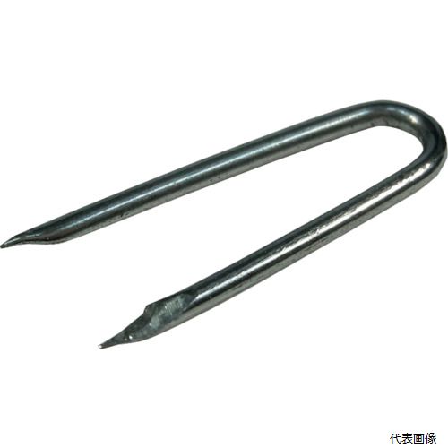 【特長】 ●有刺鉄線、金網、メタルラス、ワイヤラスの取り付けに最適です。 ●購入しやすい少量パックです。 【用途】 ●金網、有刺鉄線、ラス網などの固定に。 【仕様】 ●寸法(mm)d：1.7 ●全長(mm)：25 ●表面処理：生地 ●番手(#)：16 ●タイプ：ハンドパック ●幅(mm)：12 ●HP　又釘　1.7×25 【材質／仕上】 ●スチール 【入数】 ●1Pk/40本 他のサイズはこちら 在庫のない商品は検索に表示されない場合がございます　